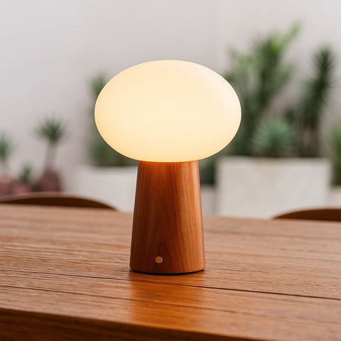 Max kastanje houten draadloze en oplaadbare lamp-milieuvriendelijk ontwerp
