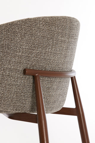 Eetkamerstoel Aluko Zwart-Lichtbruin 57 cm Light & Living