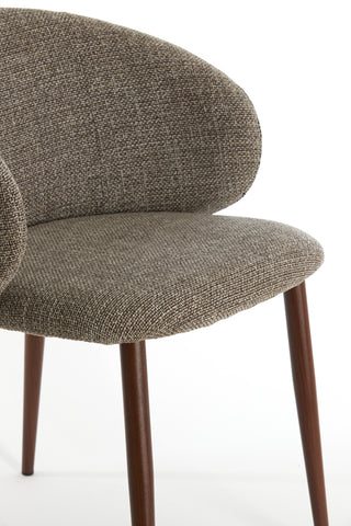 Eetkamerstoel Aluko Zwart-Lichtbruin 57 cm Light & Living