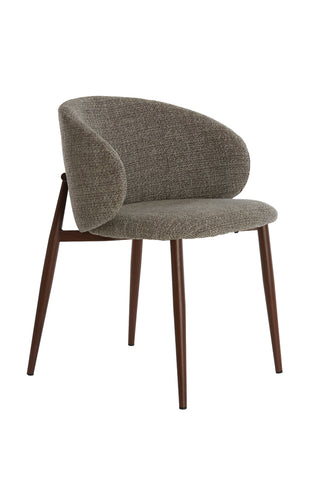 Eetkamerstoel Aluko Zwart-Lichtbruin 57 cm Light & Living