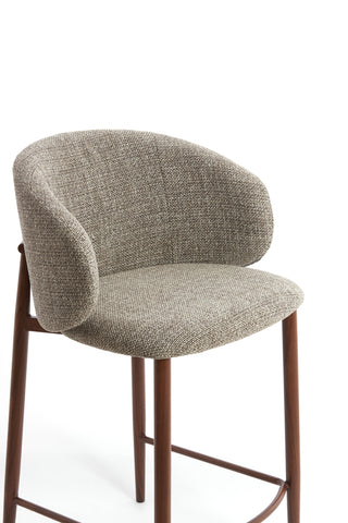 Barkruk Aluko Zwart-Lichtbruin Set van 2 Light & Living