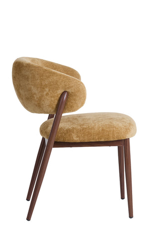 Eetkamerstoel Isandro Okergeel Bruin Light & Living