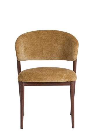 Eetkamerstoel Isandro Okergeel Bruin Light & Living