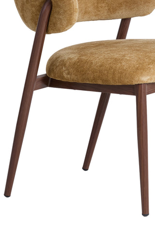 Eetkamerstoel Isandro Okergeel Bruin Light & Living