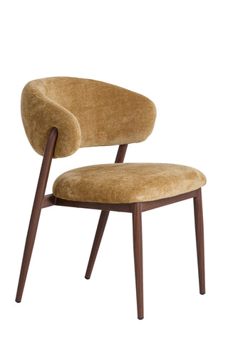 Eetkamerstoel Isandro Okergeel Bruin Light & Living