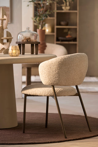 Eetkamerstoel Tibalt Beige Antique Bronze Light & Living