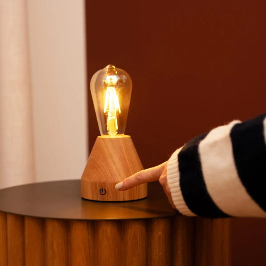 Zavi lichtbruine oplaadbare LED-tafellamp – draadloos, dimbaar, batterij met een gebruiksduur van 80 uur