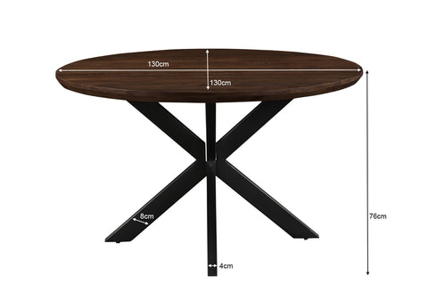 130cm Jesper Round Brown