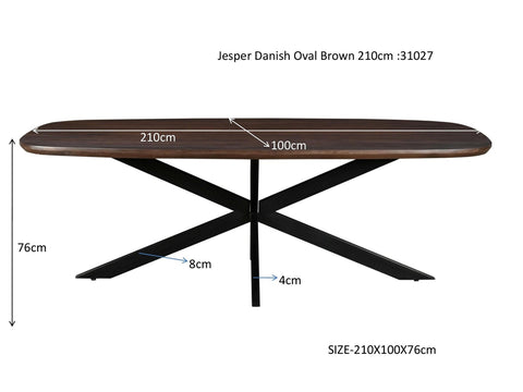 Jesper Dansk Oval Brun 210cm