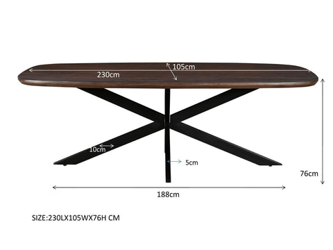 Jesper Dansk Oval Brun 230 cm