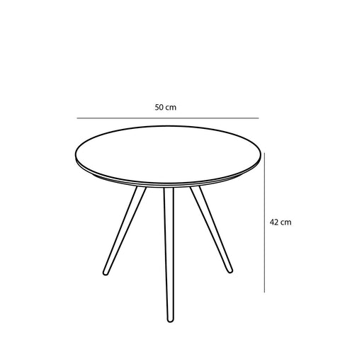 Jailey Bijzettafel - Set van 2 - H49 x Ø50 cm - Gerecycled Hout - Bruin