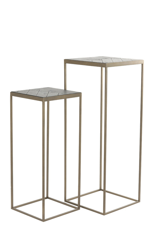 Zuil Chisa - Hout/Antiek Brons - Set