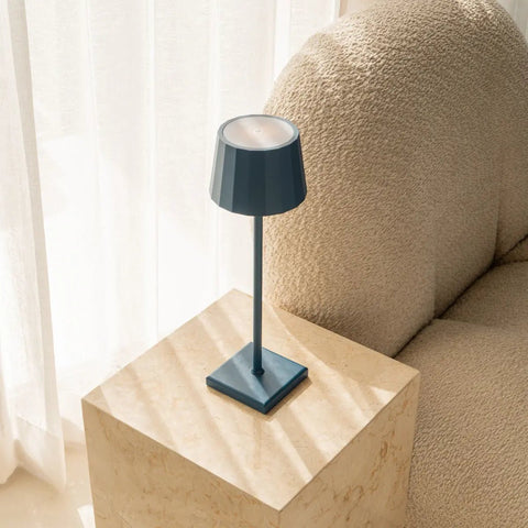 Wouter delftware blauw oplaadbare tafellamp-draadloos opladen, dimable, 120 uur batterijduur