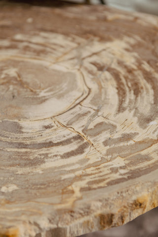 Salontafel New Khine Crème Versteend Hout Rond 60 cm PTMD