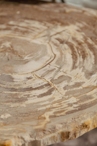 Salontafel New Khine Crème Versteend Hout Rond 60 cm PTMD