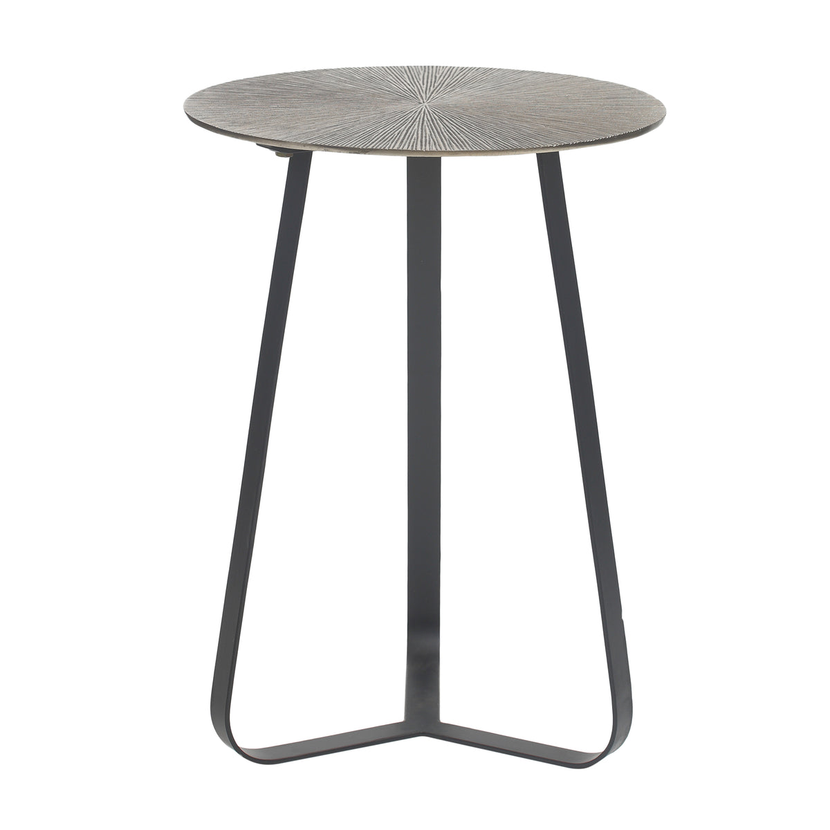 Kae Gold Aluminium Bijzettafel Rond S met Zwart IJzeren Frame