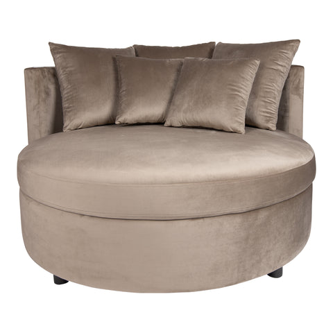 Fauteuil Fayen Velvet Zand Rond PTMD