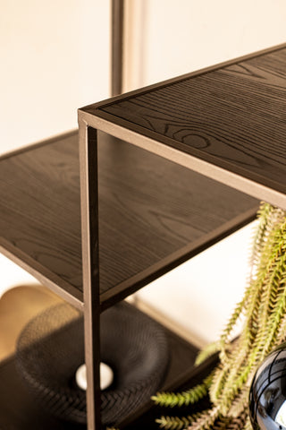 Lixly Zwart Houten IJzeren Frame Open Kast
