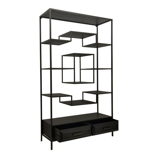 Lixly Zwart Houten IJzeren Frame Open Kast