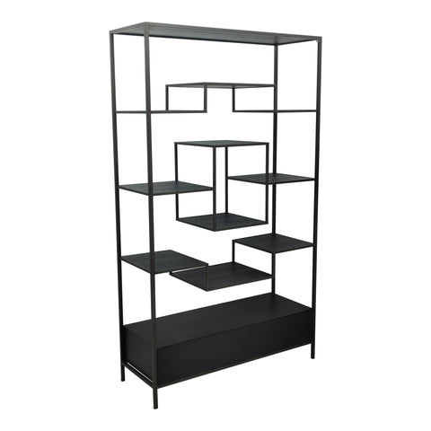 Lixly Zwart Houten IJzeren Frame Open Kast