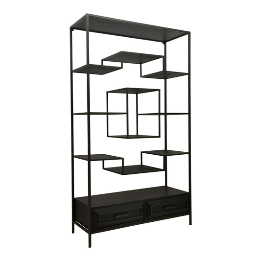 Lixly Zwart Houten IJzeren Frame Open Kast