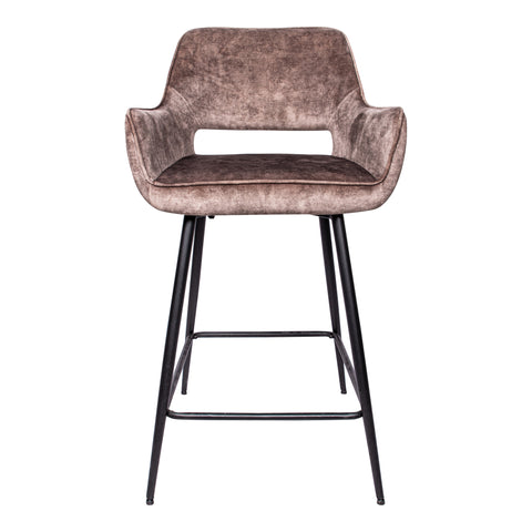 Barstoel (set van 2) Fal Low Velvet Bruin PTMD