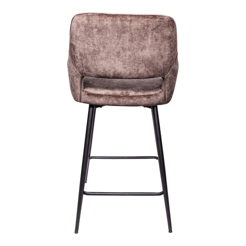 Barstoel (set van 2) Fal Low Velvet Bruin PTMD