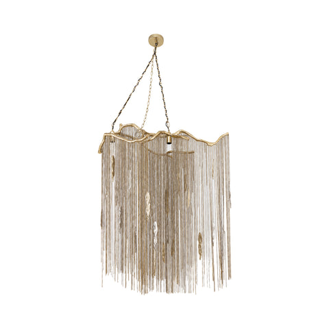 Hanglamp Wilco Messing Gegoten Aluminium Kettingen Breed PTMD