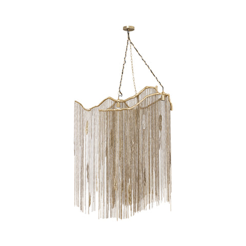 Hanglamp Wilco Messing Gegoten Aluminium Kettingen Breed PTMD