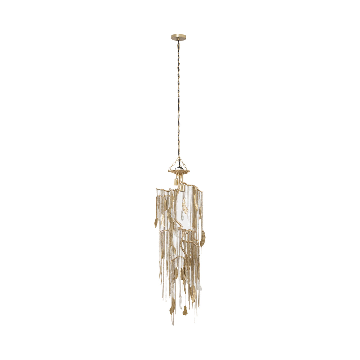 Hanglamp Wilco Messing Gegoten Aluminium Kettingen Klein PTMD