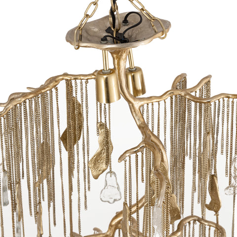 Hanglamp Wilco Messing Gegoten Aluminium Kettingen Klein PTMD