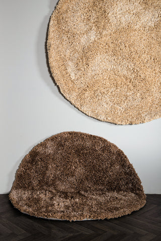 Vloerkleed Jups Bruin Handgeweven Polyester Rond 160 cm PTMD