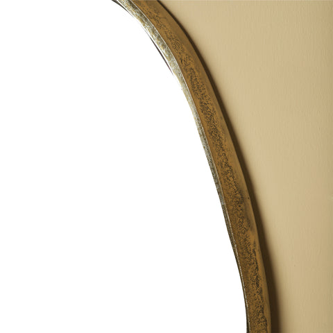 Limera Latón Aluminio Espejo Oval con Borde Irregular M
