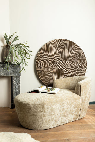 Wiktor Brown MDF Round Wallpanel Swirl Carved M