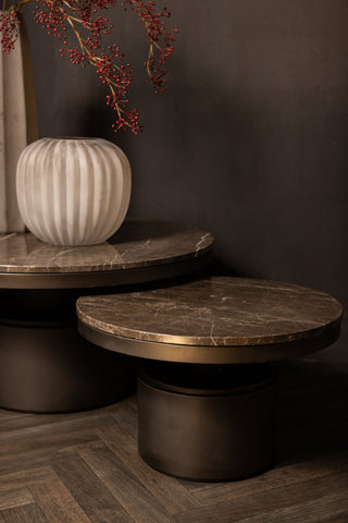 Salontafel Bregt Bruin Marmer Rond 60 cm – PTMD
