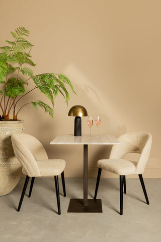 Bistrotafel Plaza Vierkant Wit Marmer 70 cm PTMD