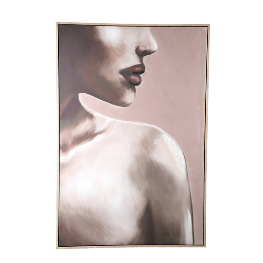 Ptmd-Liliana Bruin Polyester Schilderij Rechthoek Vrouw