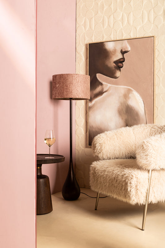 Ptmd-Liliana Bruin Polyester Schilderij Rechthoek Vrouw