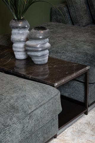 Sidetable Laco Bruin Marmer Taupe Metaal PTMD