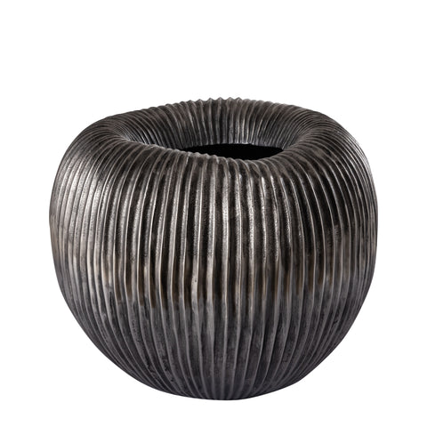 Pot Russel Zilver Aluminium Geribbeld 34 cm PTMD