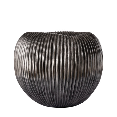 Pot Russel Zilver Aluminium Geribbeld 34 cm PTMD