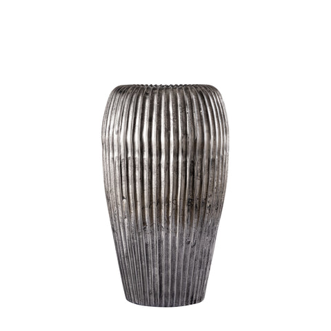 Pot Russel Silver Aluminium Geribbeld 50 cm PTMD
