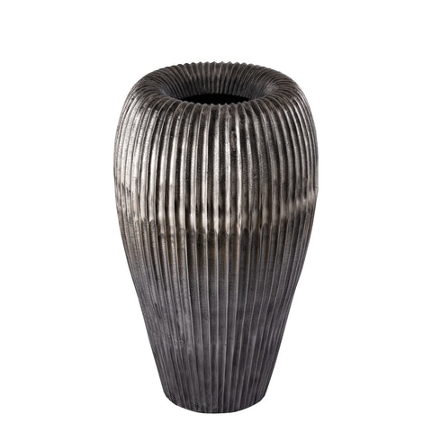Pot Russel Zilver Aluminium Geribbeld 63 cm PTMD