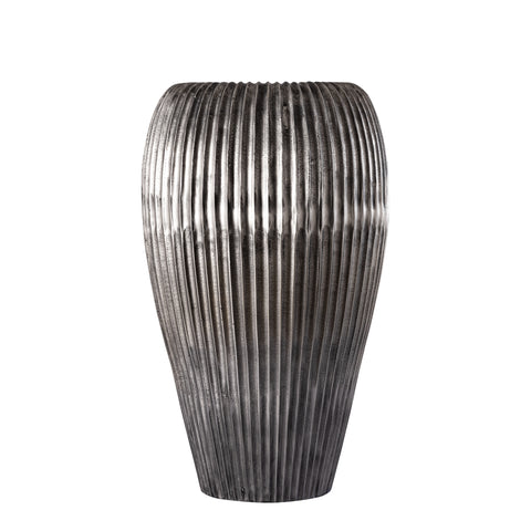 Pot Russel Zilver Aluminium Geribbeld 63 cm PTMD