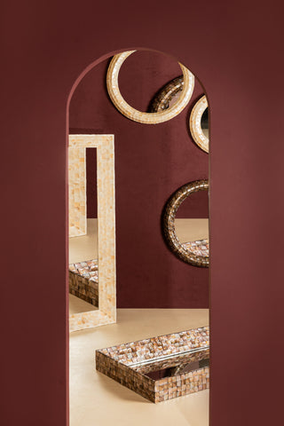 Wandspiegel Chelsae Crème Bamboo Rechthoekig 161 cm PTMD