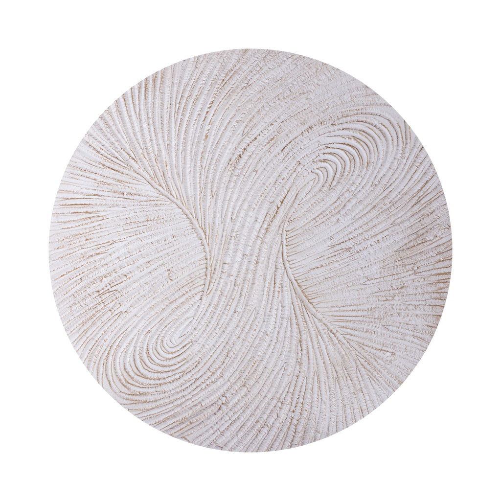 Wandpaneel Wiktor Wit Swirl Rond 120 cm PTMD