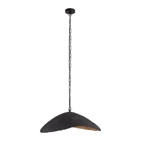 Hanglamp Majid Zwart Papier-Maché Golvend Goud Binnen PTMD
