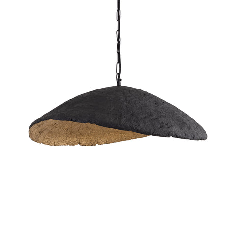 Hanglamp Majid Zwart Papier-Maché Golvend Goud Binnen PTMD