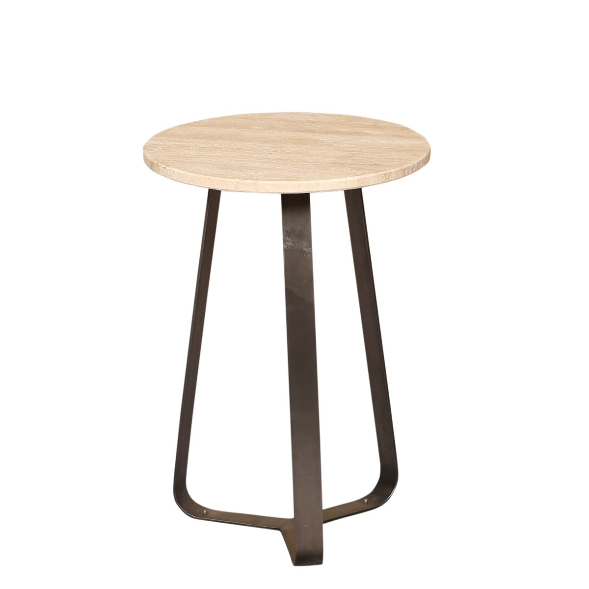 Bijzettafel Micka Black Travertine Rond Small PTMD