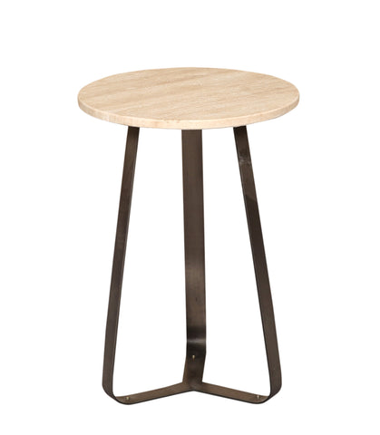 Bijzettafel Micka Black Travertine Rond Small PTMD